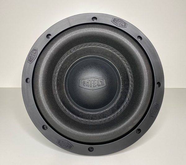 A Gately Audio Alpha 8 Inch Subwoofer on a white background.