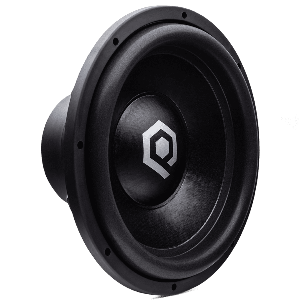 The Soundqubed HDS2 15 Inch Subwoofer with a logo on it.