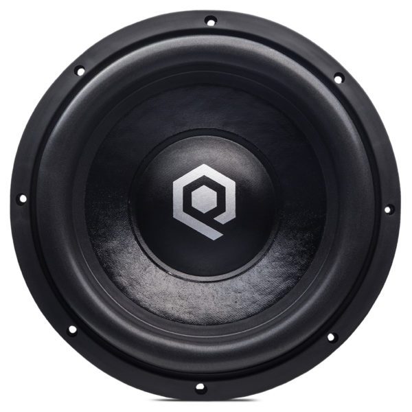 A Soundqubed HDX3 12 Inch Subwoofer with the q logo on it.