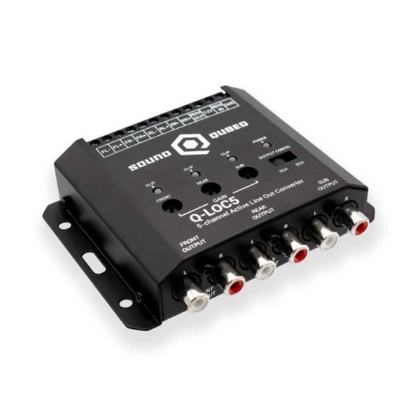 A Soundqubed Q-LOC 5 Channel LOC/Line Driver with four inputs and four outputs.