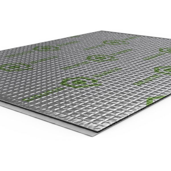 A Soundqubed Q-MAT Sound Deadener 16 Sq.Ft with a green logo on it.