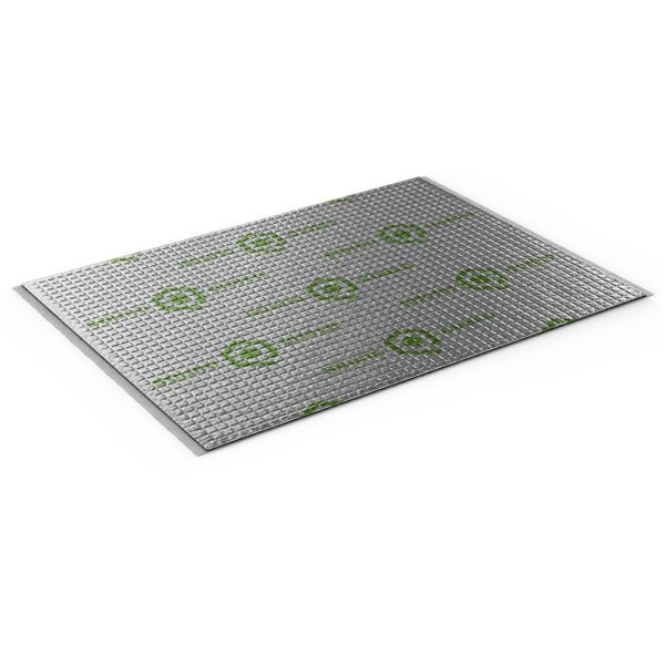 A Soundqubed Q-MAT Sound Deadener 16 Sq.Ft with a green design on it.