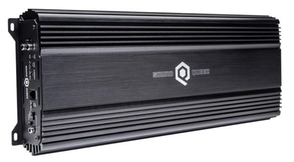 The Soundqubed S1-2250 Monoblock Amplifier is shown on a white background.