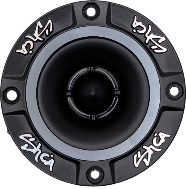 A pair of Sky High Car Audio TW1 Pro Neo Mini Bullet Tweeters with a logo on them.