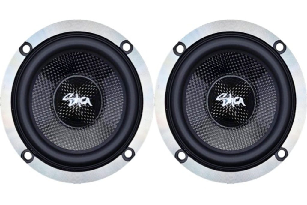 A pair of Sky High Car Audio 3.5 Inch Pro Audio Neo Midrange Speaker Sets on a white background.