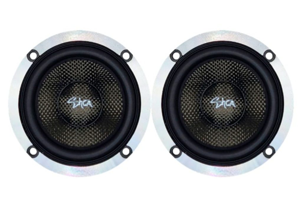 A pair of Sky High Car Audio 3.5 Inch Pro Audio Ferrite Midrange Speaker Set on a white background.