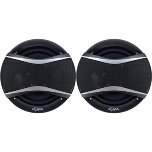 A pair of Sky High Car Audio C653 6.5 Inch Premium Coaxial Speaker Set on a white background.