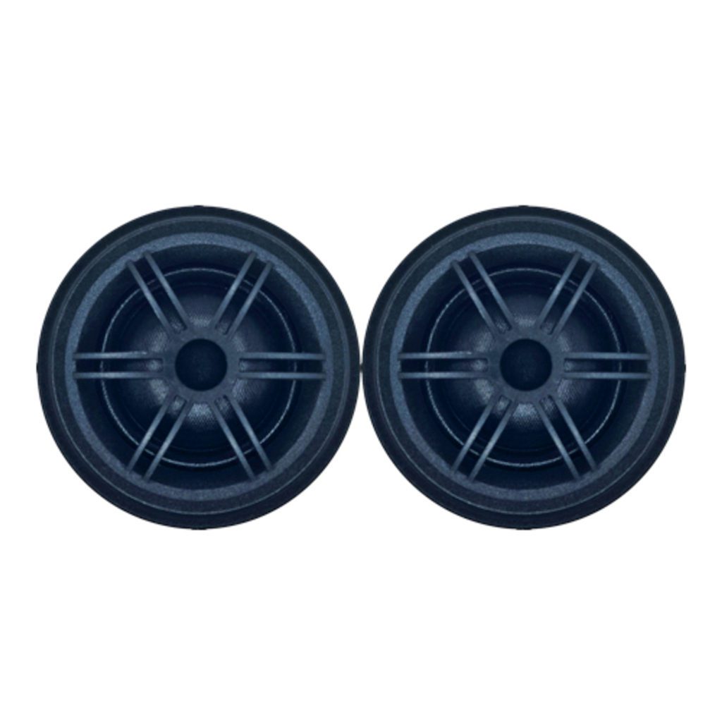 Two Sky High Car Audio TW1S Pro Silk Dome Ferrite Tweeters (Pair) on a white background.