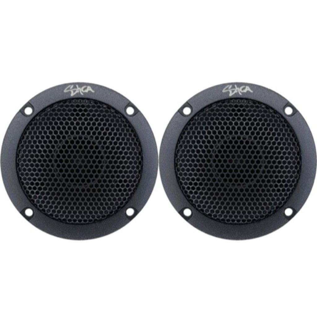 A pair of Sky High Car Audio TW2S Pro Neo Bullet Tweeters on a white background.