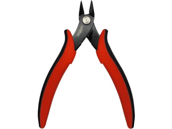 A pair of red and black Sky High Car Audio Flush Cut Pliers on a white background.