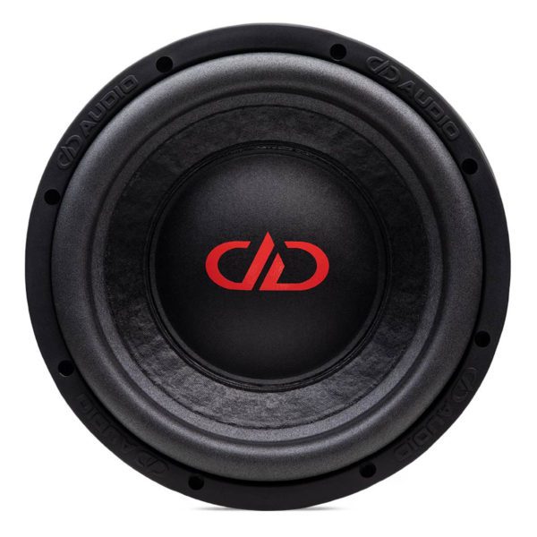 A DD Audio 10" 1100 Series Subwoofer with a red logo on it.