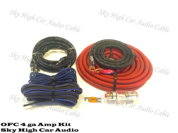 Sky High Car Audio 4 OFC Amplifier Kit Blue/Black.