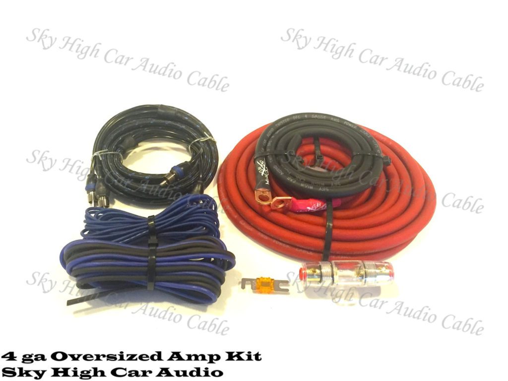 Sky High Car Audio 4 CCA Amp Kit Red/Black