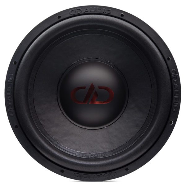 A DD Audio 15" 600 Series Subwoofer with a red logo on it.