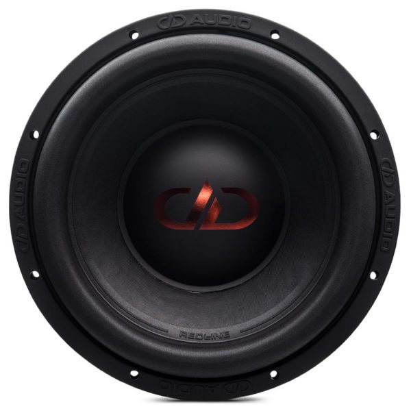 A DD Audio 12" 700 Series Subwoofer with a red logo on it.