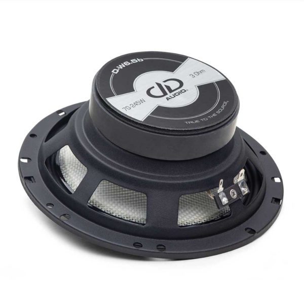 A black DD Audio D-C6.5b D Series Component Set speaker with a logo on it.