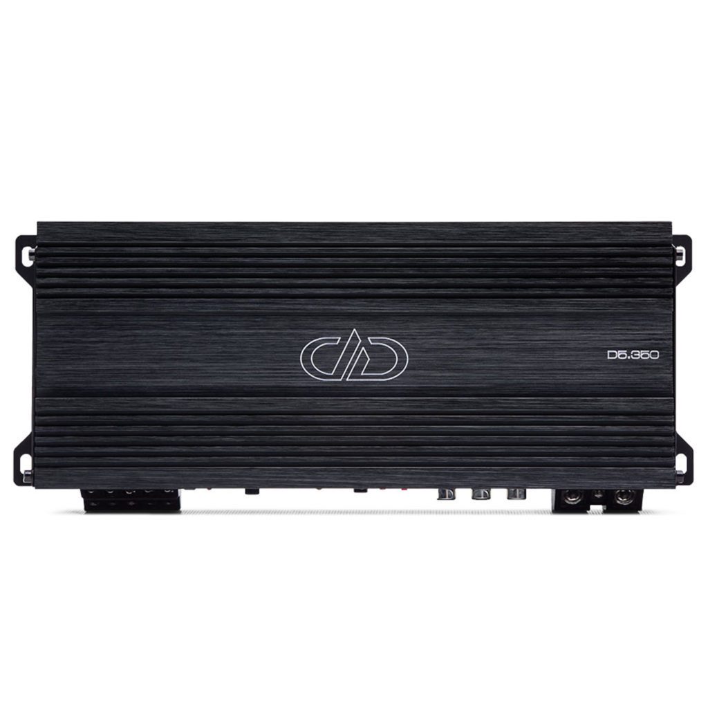 A DD Audio D5.350 D SERIES 5 CHANNEL AMPLIFIER with the logo on it.