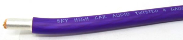A purple hose with the words 4 GA Wire Ferrules - Copper Tinned 25pk on it.