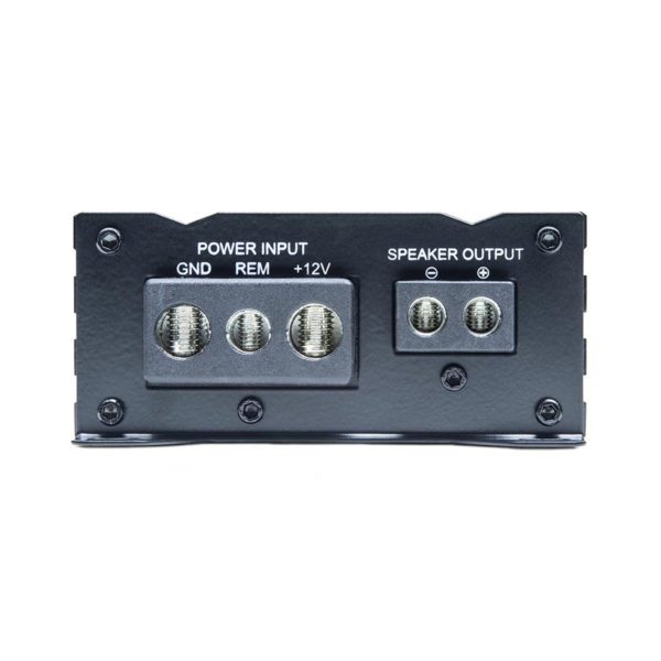 A black panel with two DD Audio RL-SA500.1 Redline SA Series Monoblock Amplifier outlets on it.