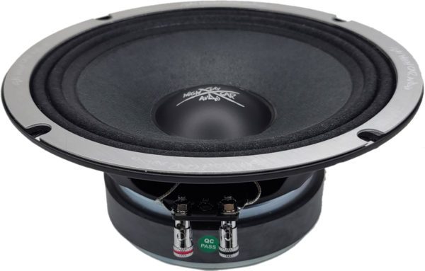 A Sky High Car Audio EL84 8 Inch Pro Audio Midrange/Midbass speaker on a white background.