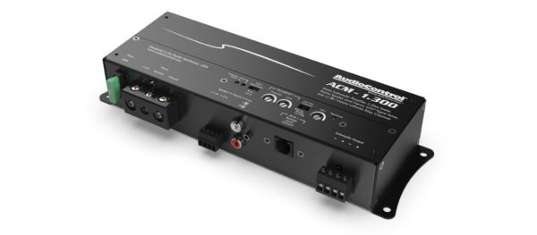 An Audio Control ACM-1.300 power supply for a car with two inputs and two outputs.