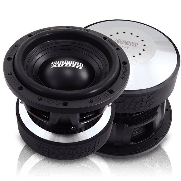 A U Series 10" v.2-D2- (1750 RMS) pair of subwoofers on a white background.