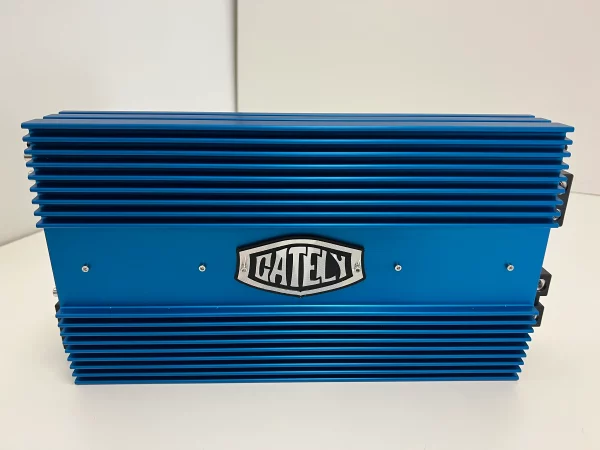 A Gately Audio G1-3900D Monoblock Amplifier with a logo on it.