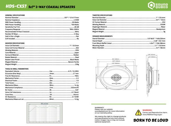 The manual for the Soundqubed HDS Series 5x7" Coaxial 2-way Speakers (Pair) h.