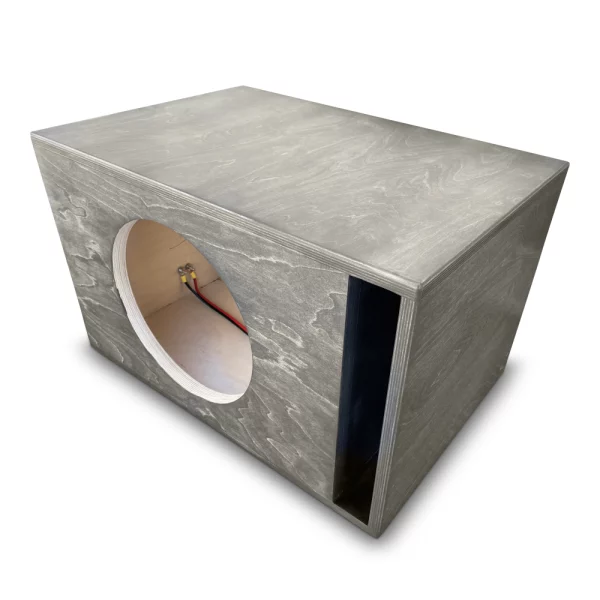 Adire Audio 12" subwoofer performance box enclosure with a 31.5 sq inches ported hole.